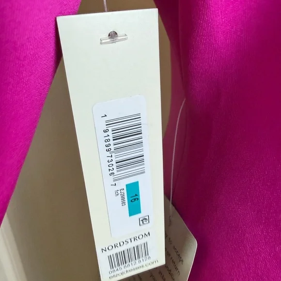 NWT Size 16 Stretch Women's Fuchsia Sheath Dress with Side Drape - Picture 5 of 9